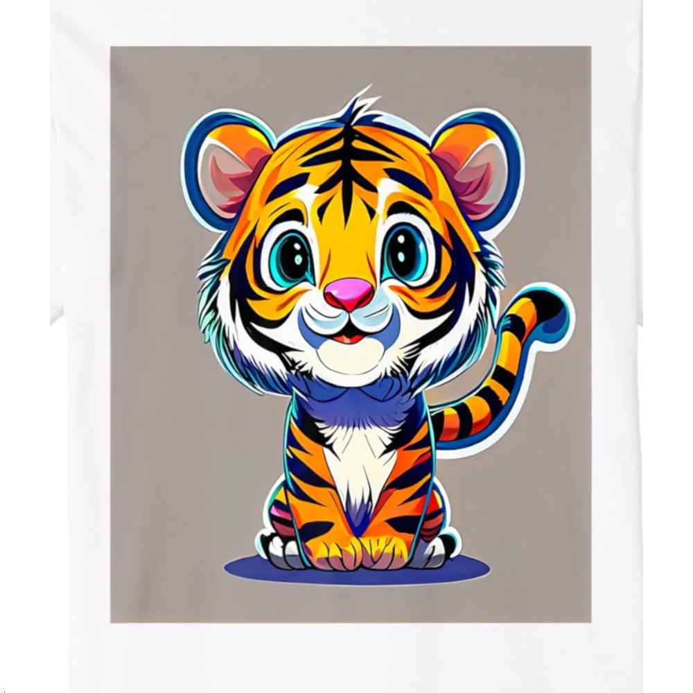 T shirt for Mens A cute Tiger Premium Graphic Tee Casual Tops Clothes Short sleeve cool