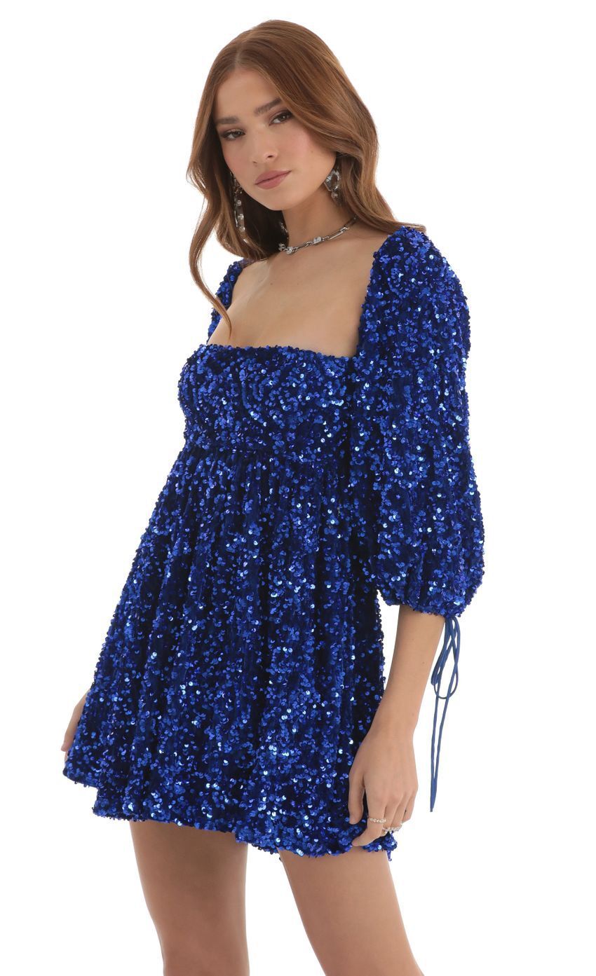 Large loose version sequined skirt, summer casual style square neck short sleeved solid color big swing dress