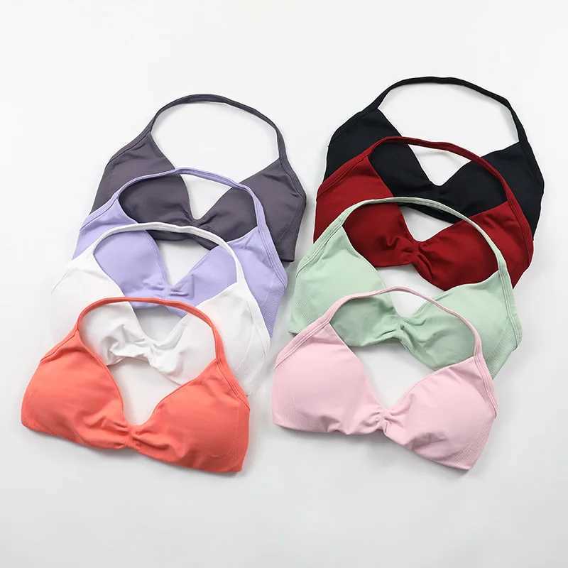 Impact seamless yoga set womens 2-piece set Scrunch gym leg Rouched Halter sports bra sportswear womens gym setW250411
