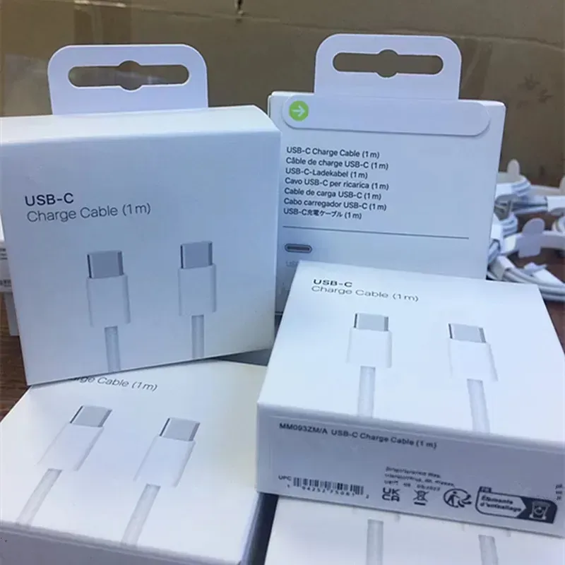 2024 New upgrade 60W PD Type-C to C Cable for iPhone 15 MacBook Pro IPad Pro Fast Charging Cables For Samsung Xiaomi Huawei Data 1M Wire Type C Best Quality With Box