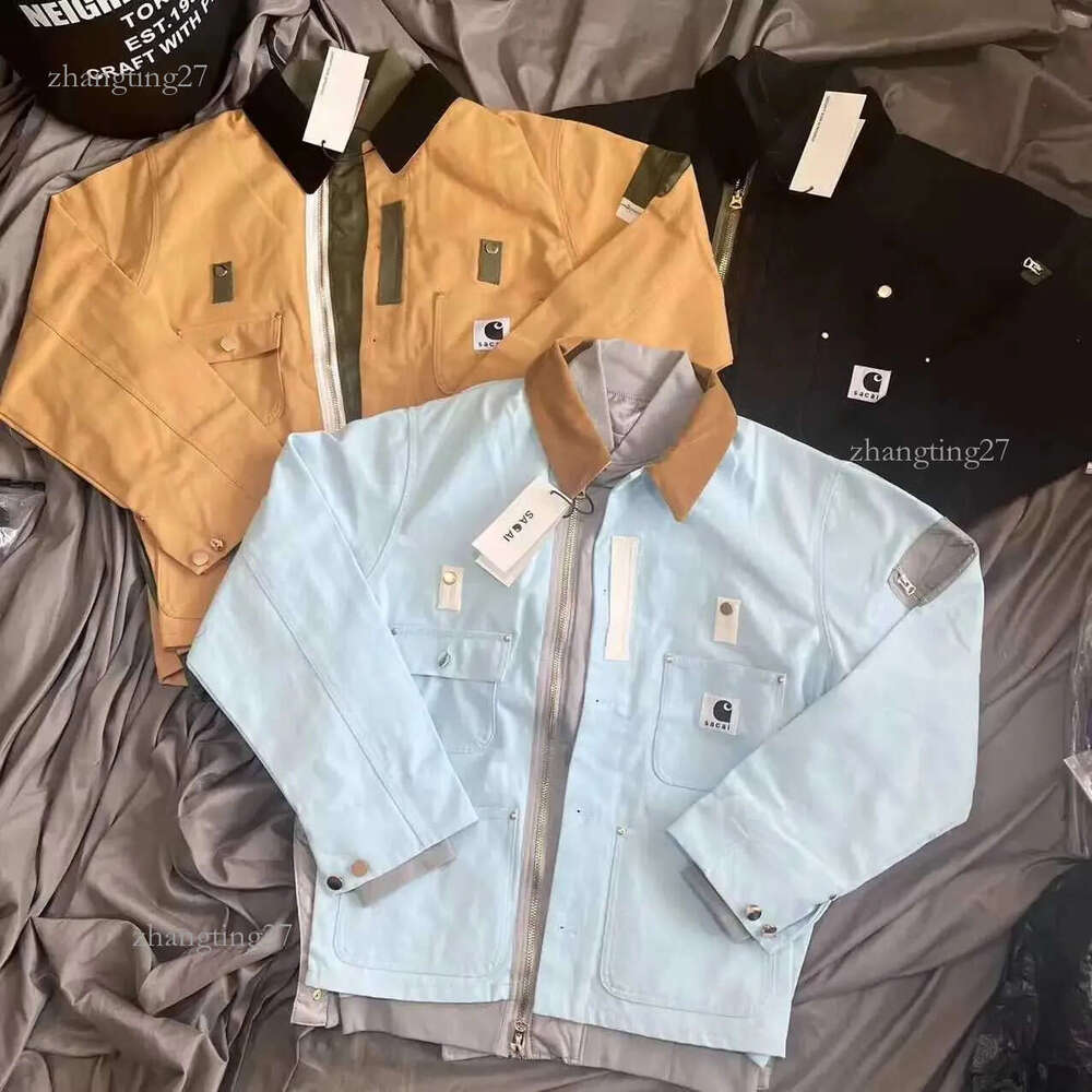 Men's Jackets SACAI Brand Mens Loose Flight Jacket Womens Aviation Jacket White Label Destruction Series Jacket Four Seasons J241123