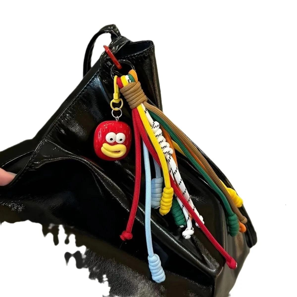 Cute Korean Sausage Bag Funny Ins Bag Pendant Couple Keychain Hanging Chain Color Contrasting Rope Bag Accessories 251110