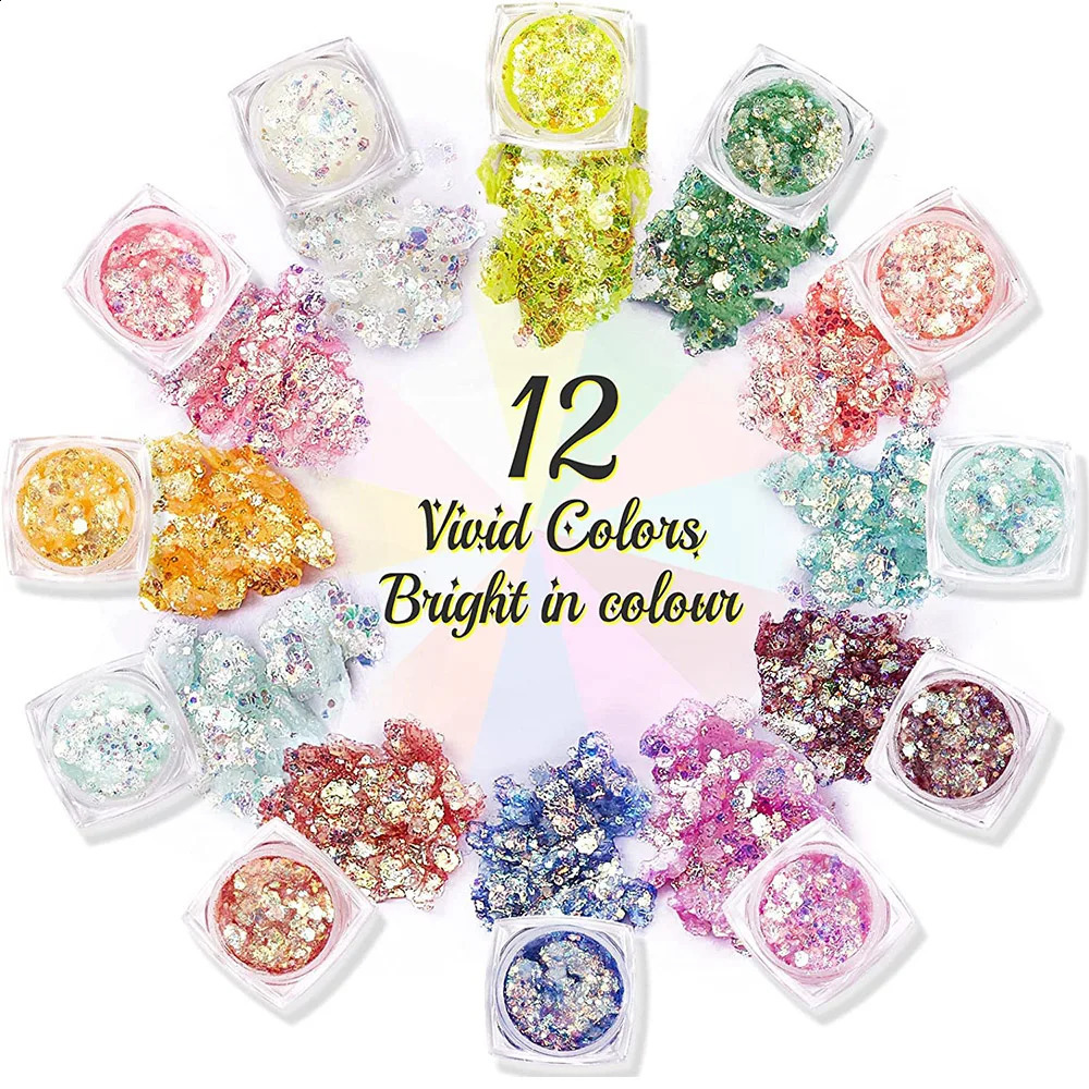 12 Colors Body Face Glitter Makeup Glitter Bar Makeup Cosmetic Glow in the Dark Glitter Gel Fine UV Glitter Face Festivals 250410