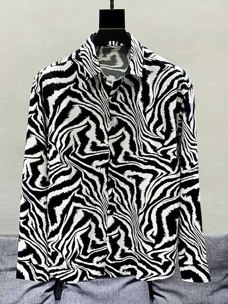 Long Sleeve Shirt Mens Black Series 3D Printed Fashion Casual Business Shirt Mens And Womens Oversized Breathable Lapel Shirt K251110