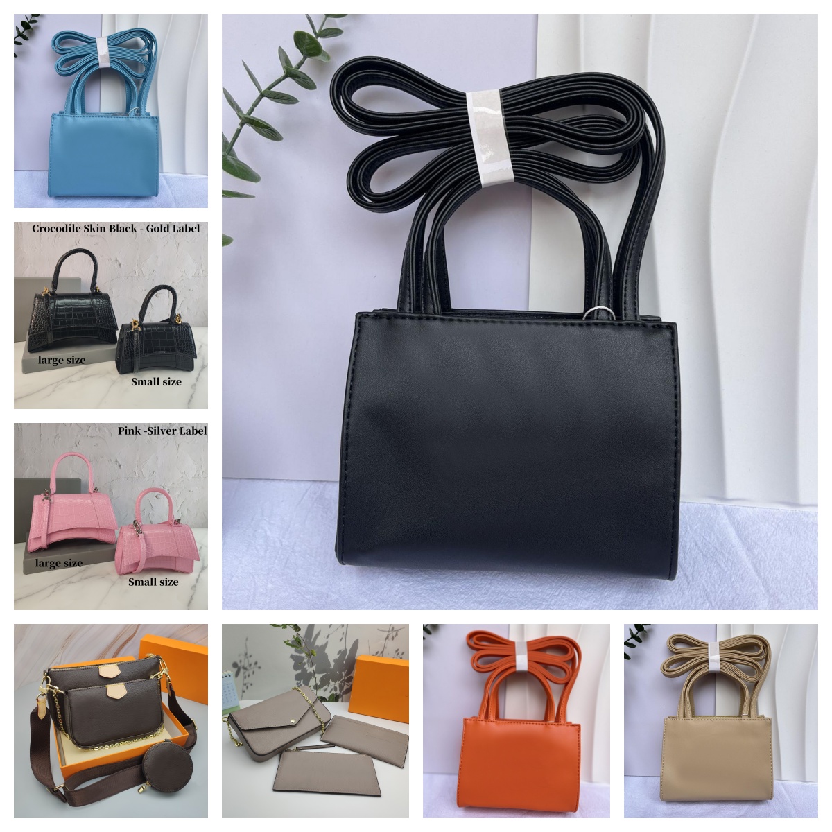 5A Designer Bag Genuine Leather Handbag Shoulder Bucket Woman Bags Puzzle Clutch Totes Crossbody Geometry Square Contrast Color Patchwork Shoulder Bag