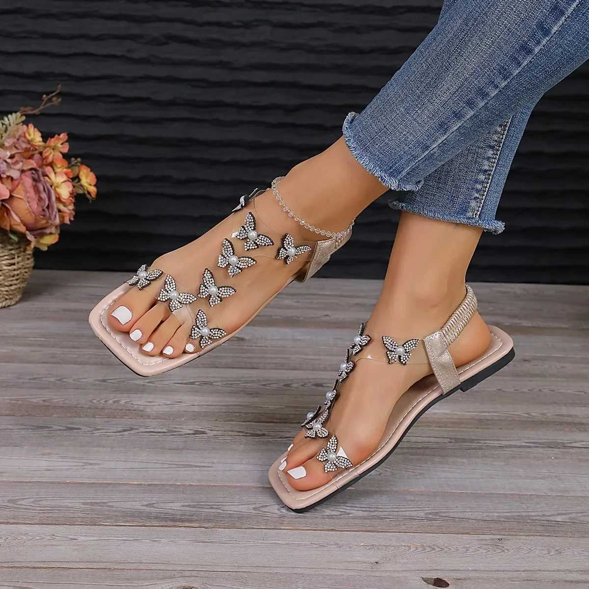 Rhine Butterfly Sandals Womens New Summer Fi Large Size Lightweight Slippers Banquet Shoulder Beach Casual ShoesXJ250410
