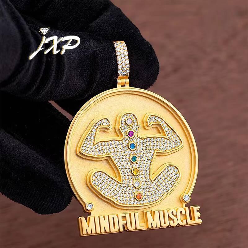 Custom Iced Out Moissanite Name Pendants Hot Selling Round Brilliant Cut 925 Silver Hip Hop Pendant Customizable