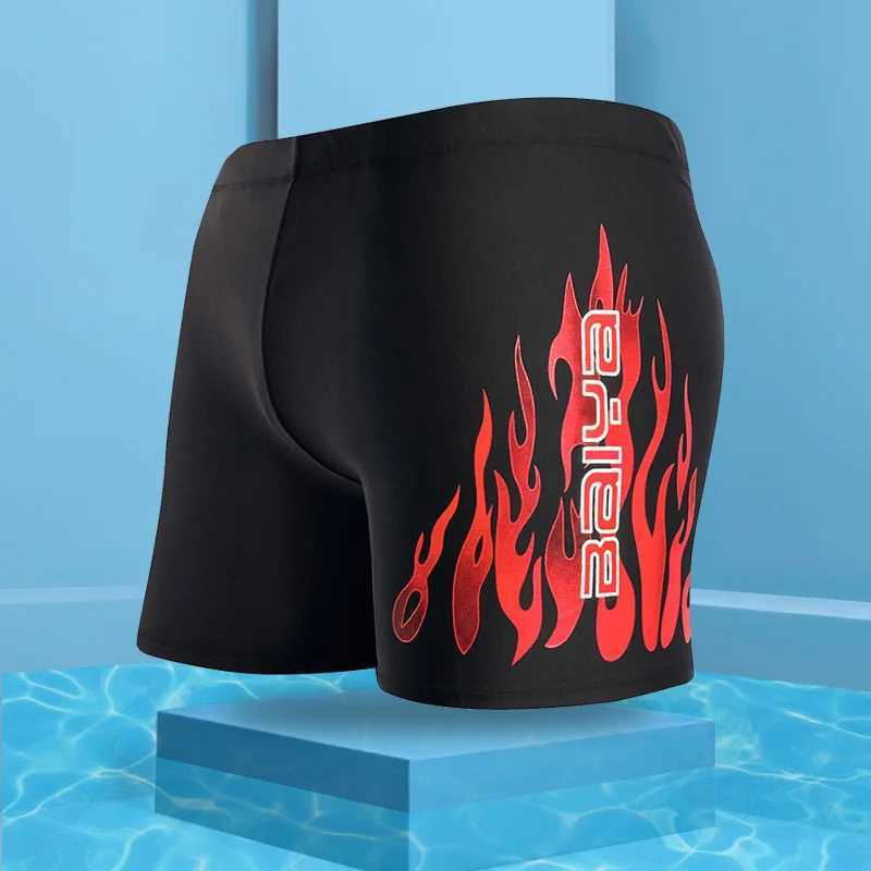 Mens elastic swimsuit beach swimsuit sports shorts surfing summer swimsuit boxing shorts swimsuitW250410