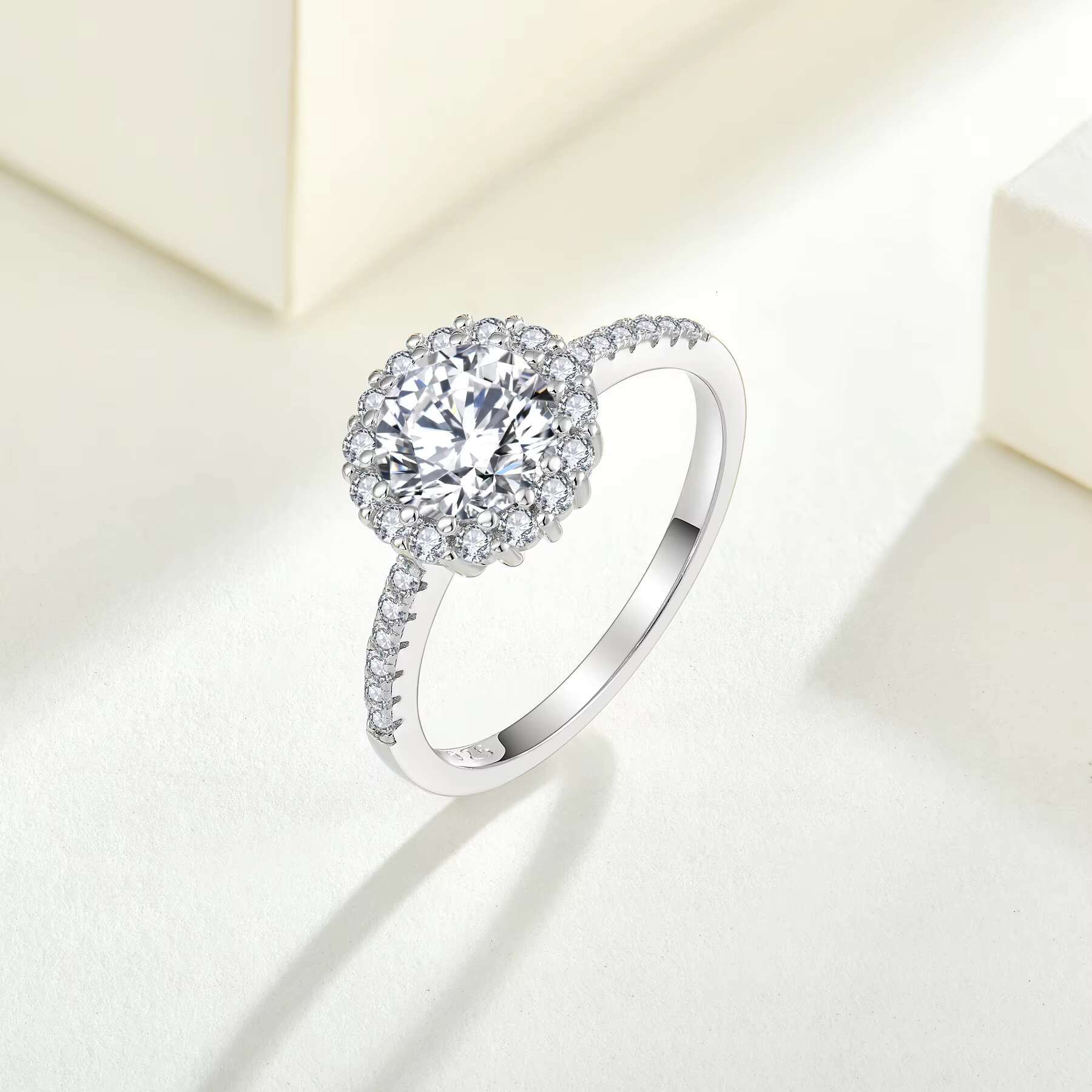 Engagement Bridal Wedding Rings Fine Jewelry VVS Moissanite Diamond Ring 925 Sterling Silver for Women High Quality CLASSIC ROHS