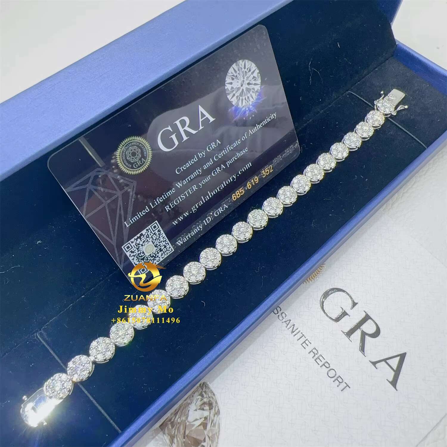 New Designs Luxury 925 Sterling Silver White Gold Plated Iced Out Hip Hop Fire Jewelry VVS Moissanite Cluster Bracelet