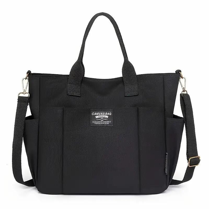 Multi Pocket Tote Bag For Women, Retro Canvas Shoulder Bag, Versatile Crossbody Bag For Daily Use ddmynov