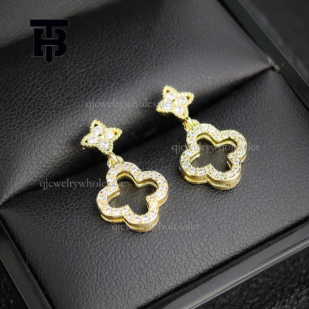 TB BHULAMTE Back-to-School Season Refreshing Simple Style Micro-Inlaid Zircon Elegant Earrings Star Palace Style Earrings In Stock e8097