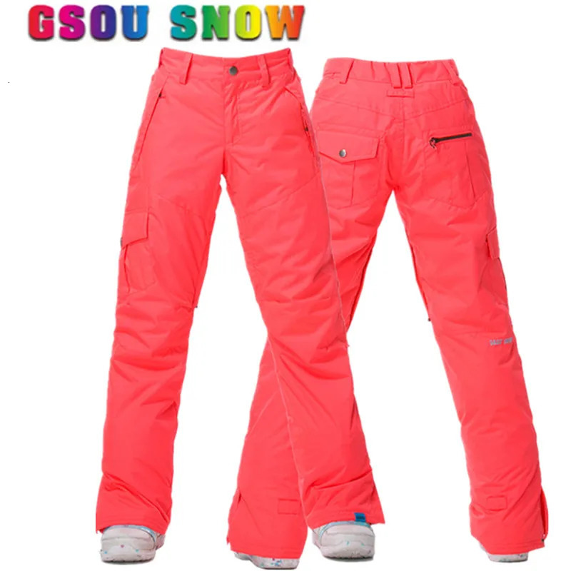 GSOU SNOW Winter -35 degree Ski Pants Women Waterproof Snow Snowboard Pants Outdoor Camping Women Trousers Punch pants 251107