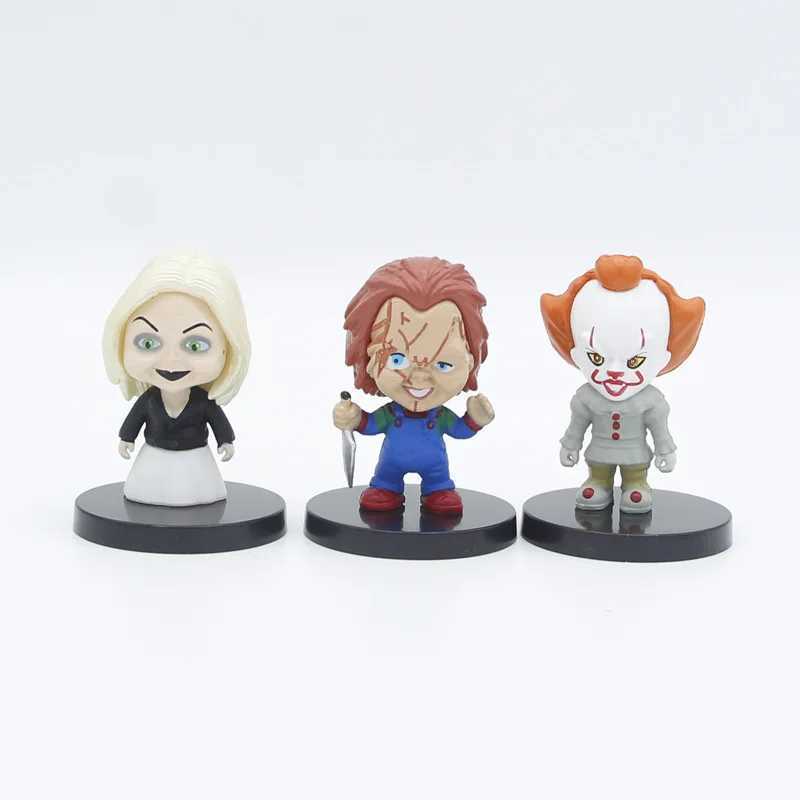 10 Pieces / Set Horror Film Series Jason Freddy Clown Action Figure Toys PVC Model Halloween Gift Vinyl Figurine Doll Gift C251111