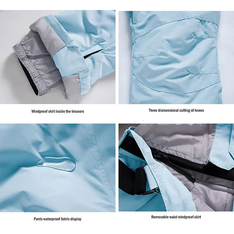 Fashion Ski Pants Men Women Windproof Waterproof Snow Trousers Winter Snowboarding Suspender Pants with Waist Protection 251107