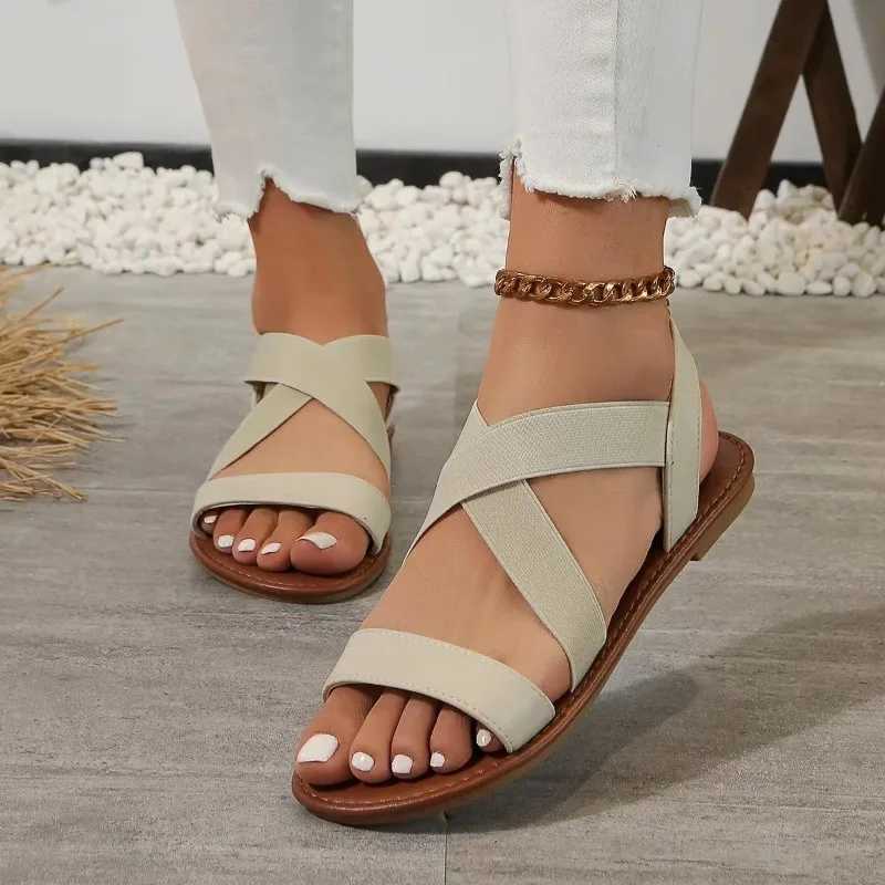 Summer new womens flat Roman sandals with n-slip rubber sole fi womens shoesXJ250410