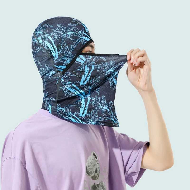Summer Cool Balaclava Ice Silk Motorcycle Neck Cycling Helmet Full Face Hood Sun Anti-UV Protection Sports Face Cover Hat S251110