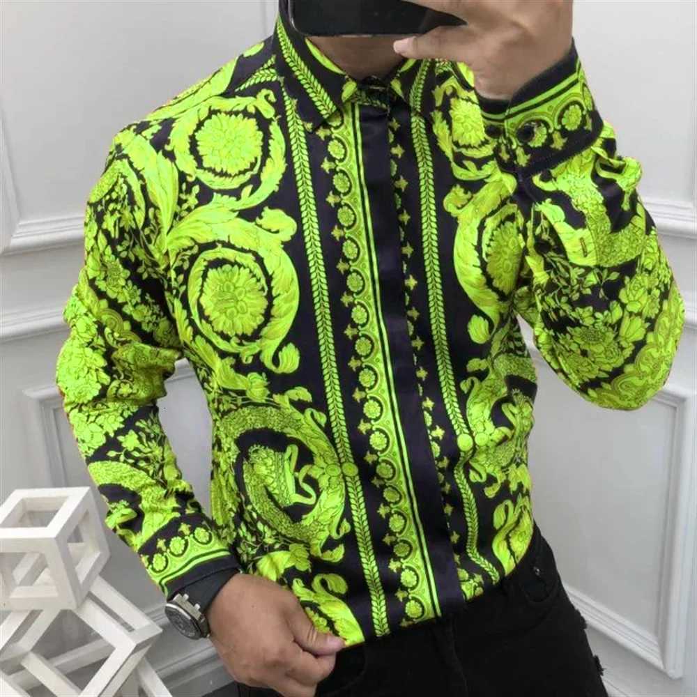 2024 Fashion Mens Luxury Shirts Image Print Mens Long Sleeve Lapel Shirts Casual Party Street Hawaiian Shirts Plus Size S-5XL K251110