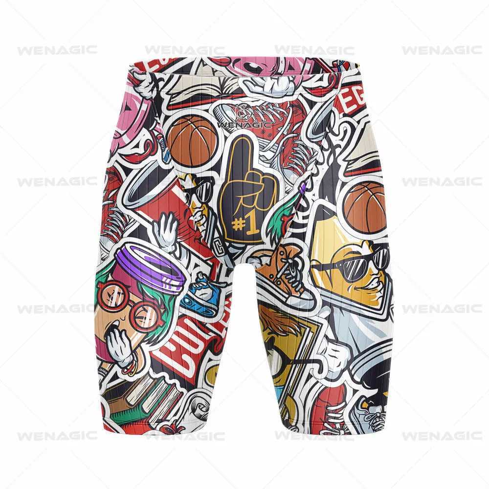 Mens swimsuits training shorts beach tight swimsuits interference running surfing shorts diving shortsW250410