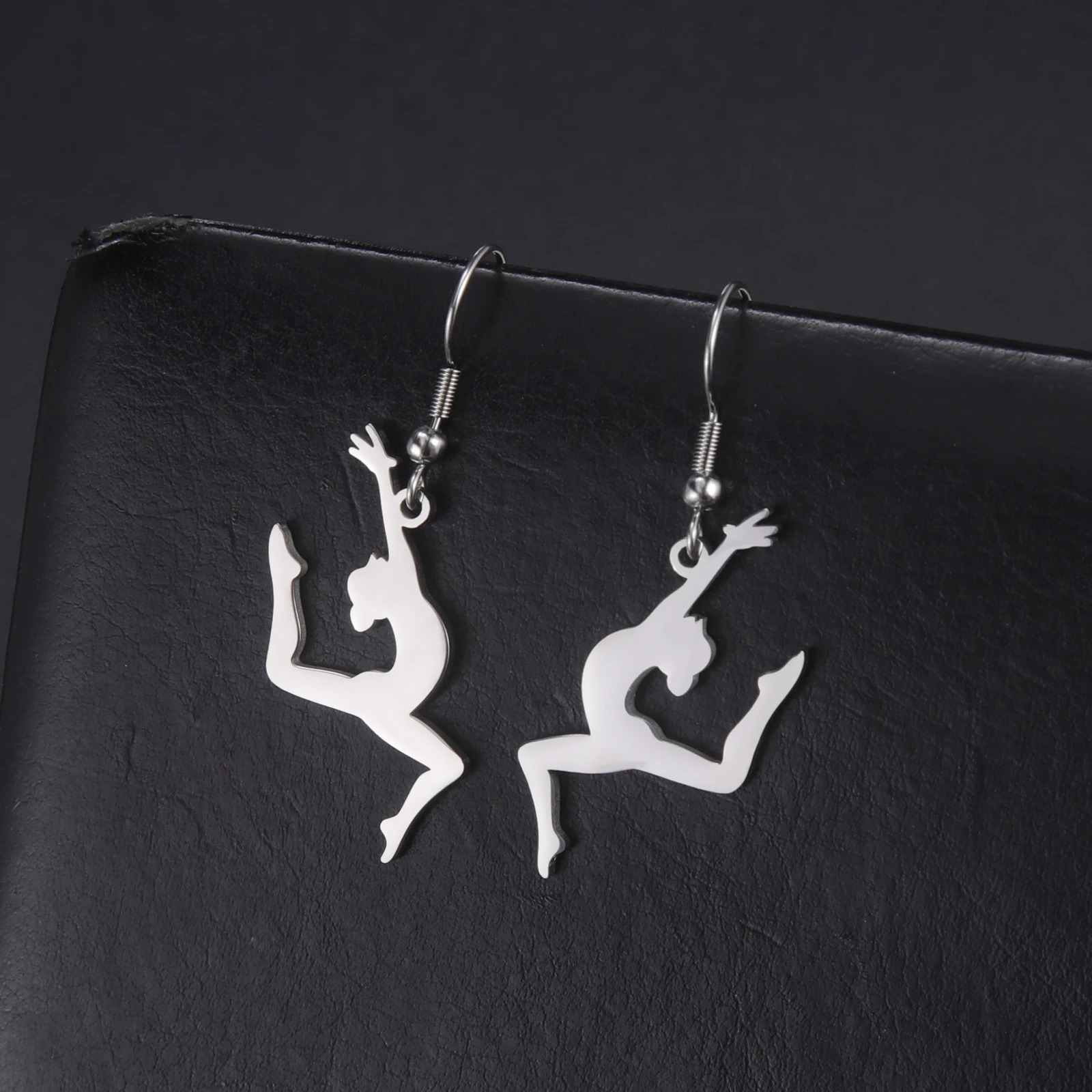 In Stainless Steel Gymnast Earring for Women Girls Gymnastics Sports Drop Earrings Fashion Jewelry Gift Wholesale 251031