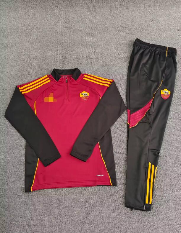 2025 2026 Rome Autumn Half Zip Football Jacket Tracksuit Men's Soccer Training Jersey + Pants Set Long Sleeve Sportswear Polyester Training suit