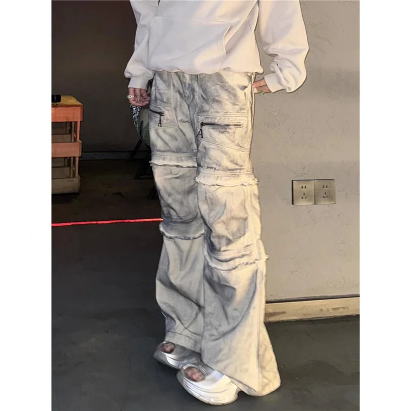 High Waist Women Tie Dyeing Jeans Hip-hop Style Vintage Streetwear Y2K Wide Leg Jean Plus Size Female Trouser Baggy Denim Pants 251105