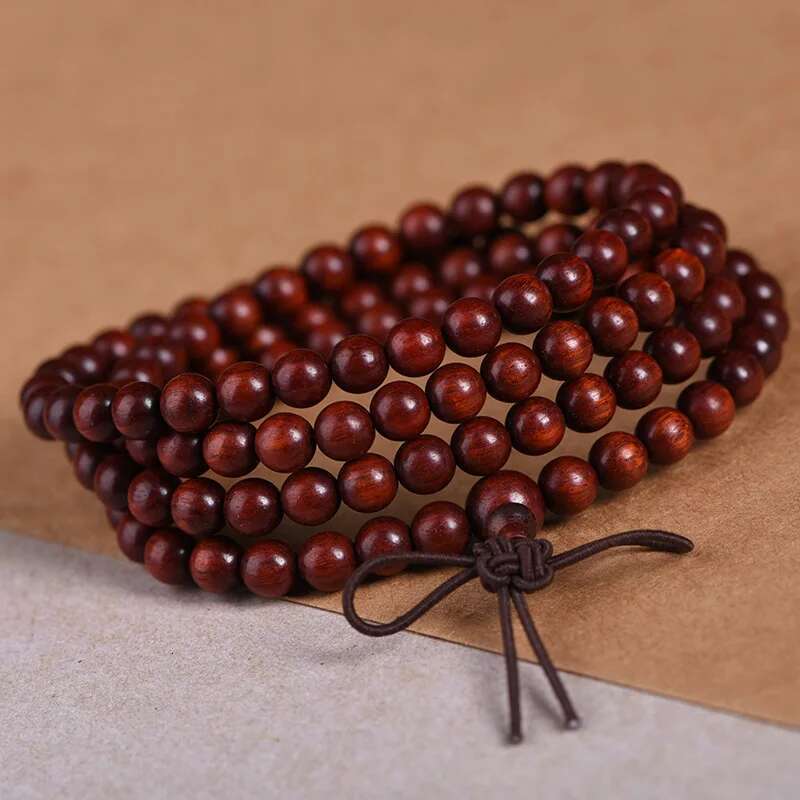 Natural Small Leaf Rosewood Eight Spirit Bracelet Male and Female Matching Style Necklace Prayer Beads