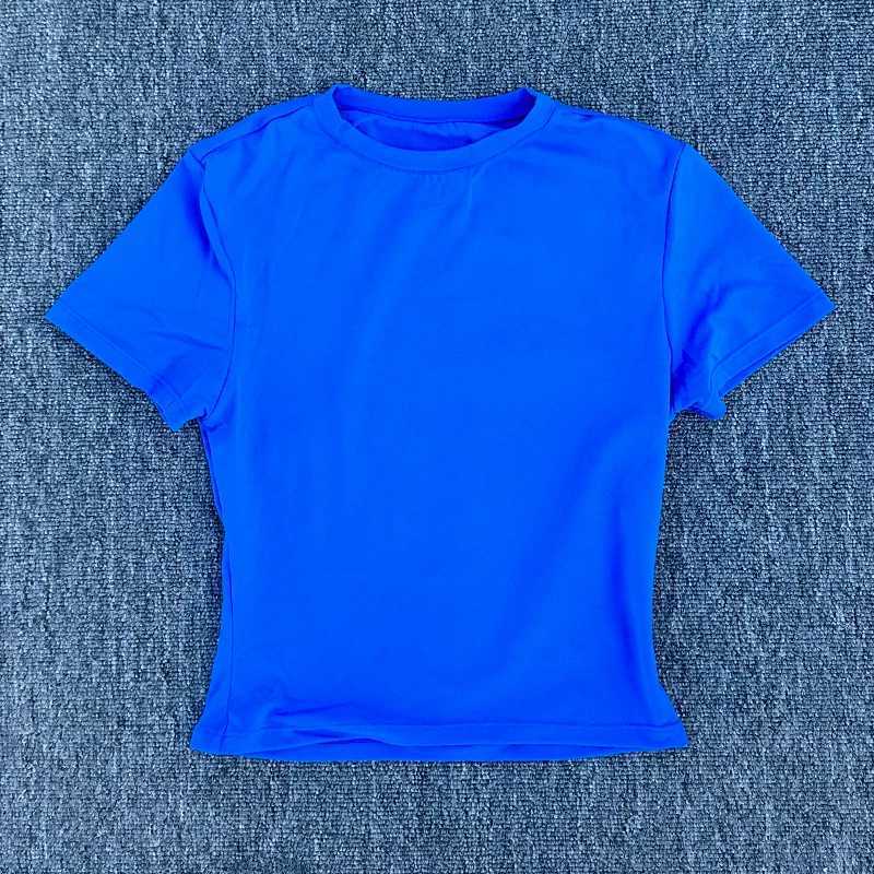 Womens tight fitting fitness T-shirt quick drying short sleeved yoga T-shirt Pilates running fitness short sleeved shirtW250411