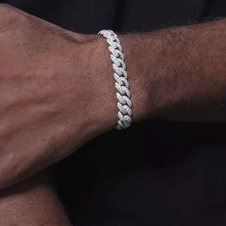 Ready to Ship Diamond Cuban Bracelet 6mm-22mm S925 Silver Hip Hop Bracelet Full Iced Out Moissanite Cuban Bracelet for Men
