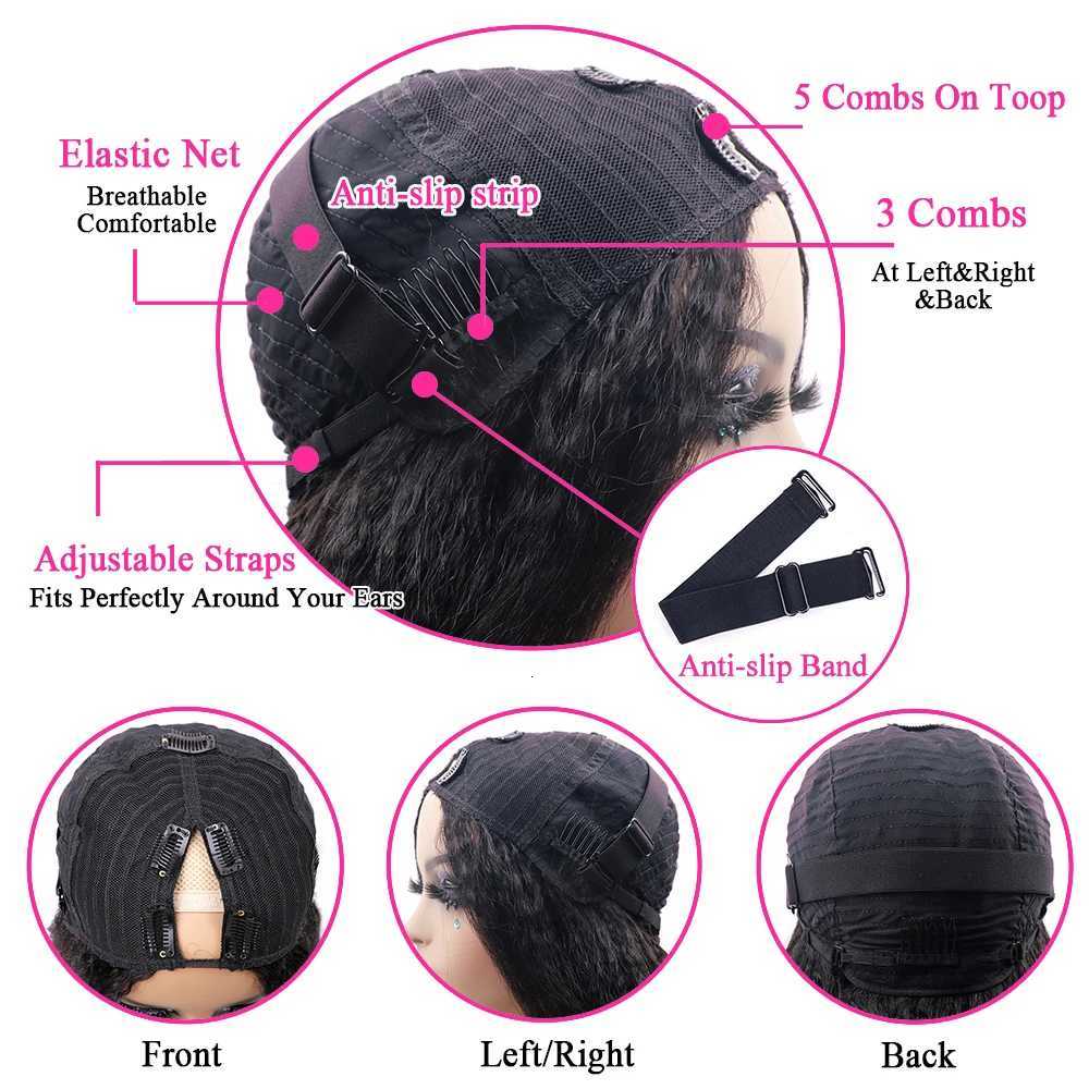 V Part Wig Straight Long Human Hair Wigs Mongolian Straight V Part Human Hair Wigs V Part Machine Made Wigs No Leave OutT251111