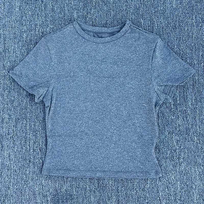 Womens tight fitting fitness T-shirt quick drying short sleeved yoga T-shirt Pilates running fitness short sleeved shirtW250411