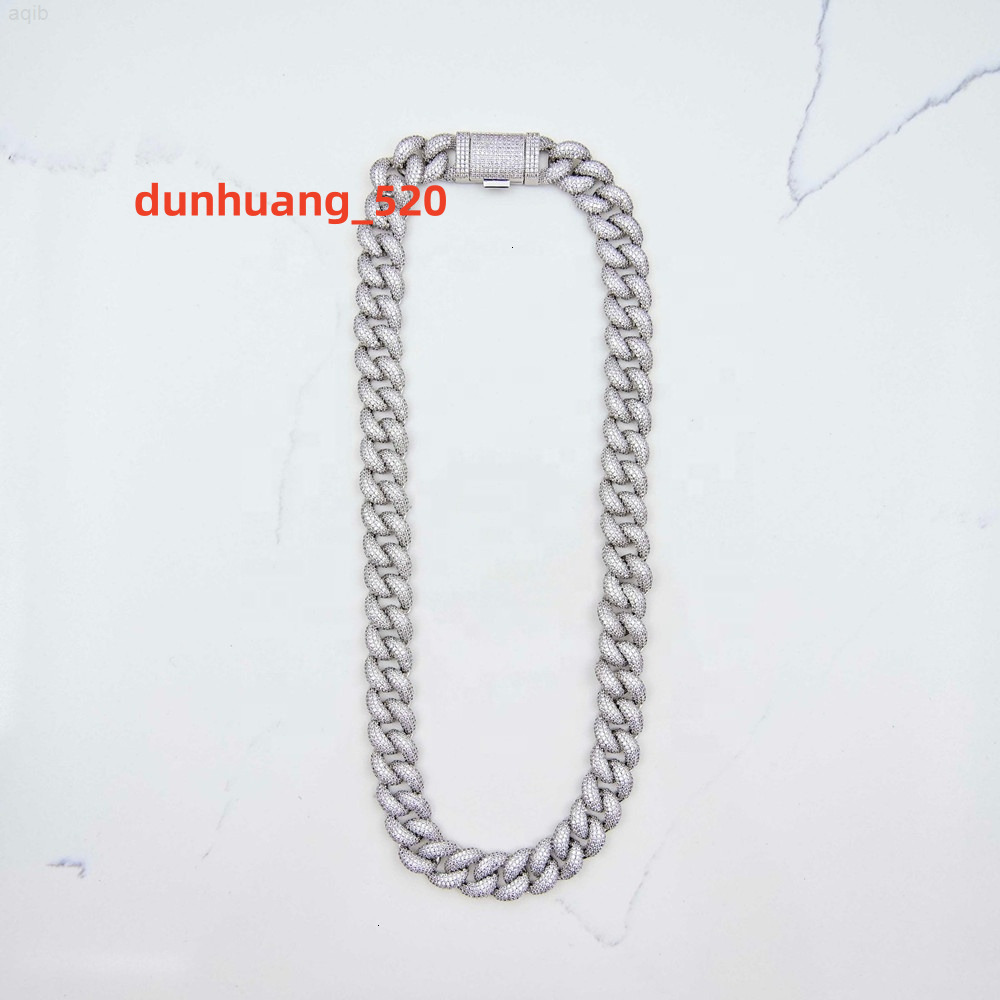 Buss Down 14mm Miami Pave Setting Sterling Silver Iced Out Vvs Moissanite Cuban Link Chain Necklace