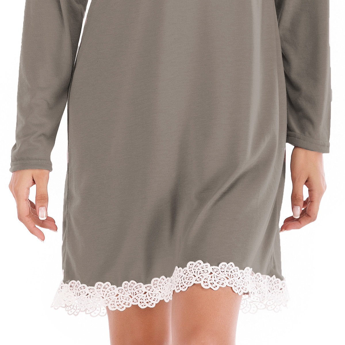 Casual Dresses Summer European and American new autumn lace long sleeved loose dress