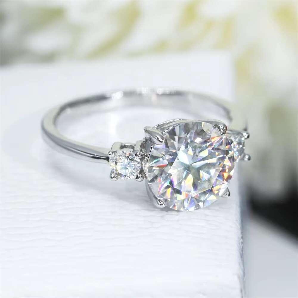 New Design 9K 14K 18K Solid Gold Stone Ladies Engagement Wedding Rings Women Diamond Jewelry 3CT Moissanite Ring