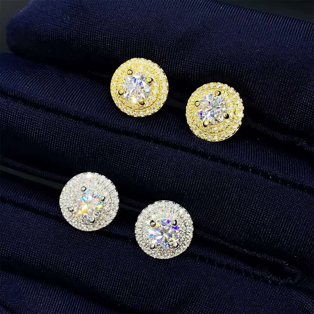 Wholesale Jewelry Factory Price Luxury 925 Sterling Silver Fashion Jewelry Diamond Vvs Moissanite Diamond Stud Jewellery Earring