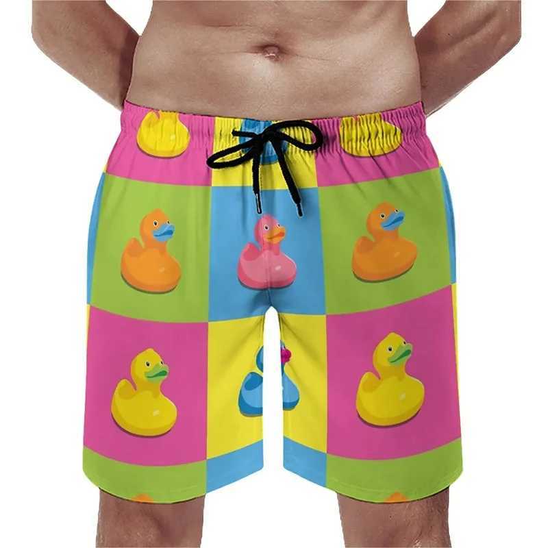 Summer New 3D Cute Animal Yellow Duck Printed Beach Shorts Mens and Childrens Funny Street Clothing Swimming Shorts Fashion Cool ShortsW250410