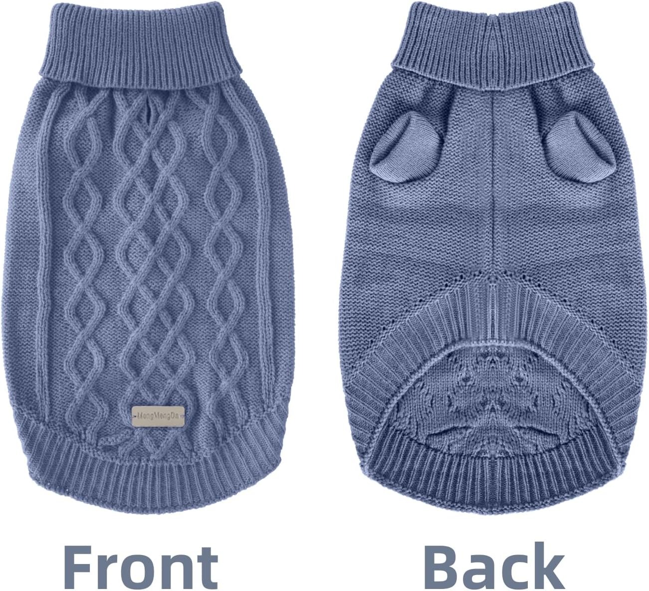 Small Dog Warm Winter Sweater Pet Dog Clothes Dog Knitwear for Small to Medium Breeds Dog Outfits (Dark Blue M)