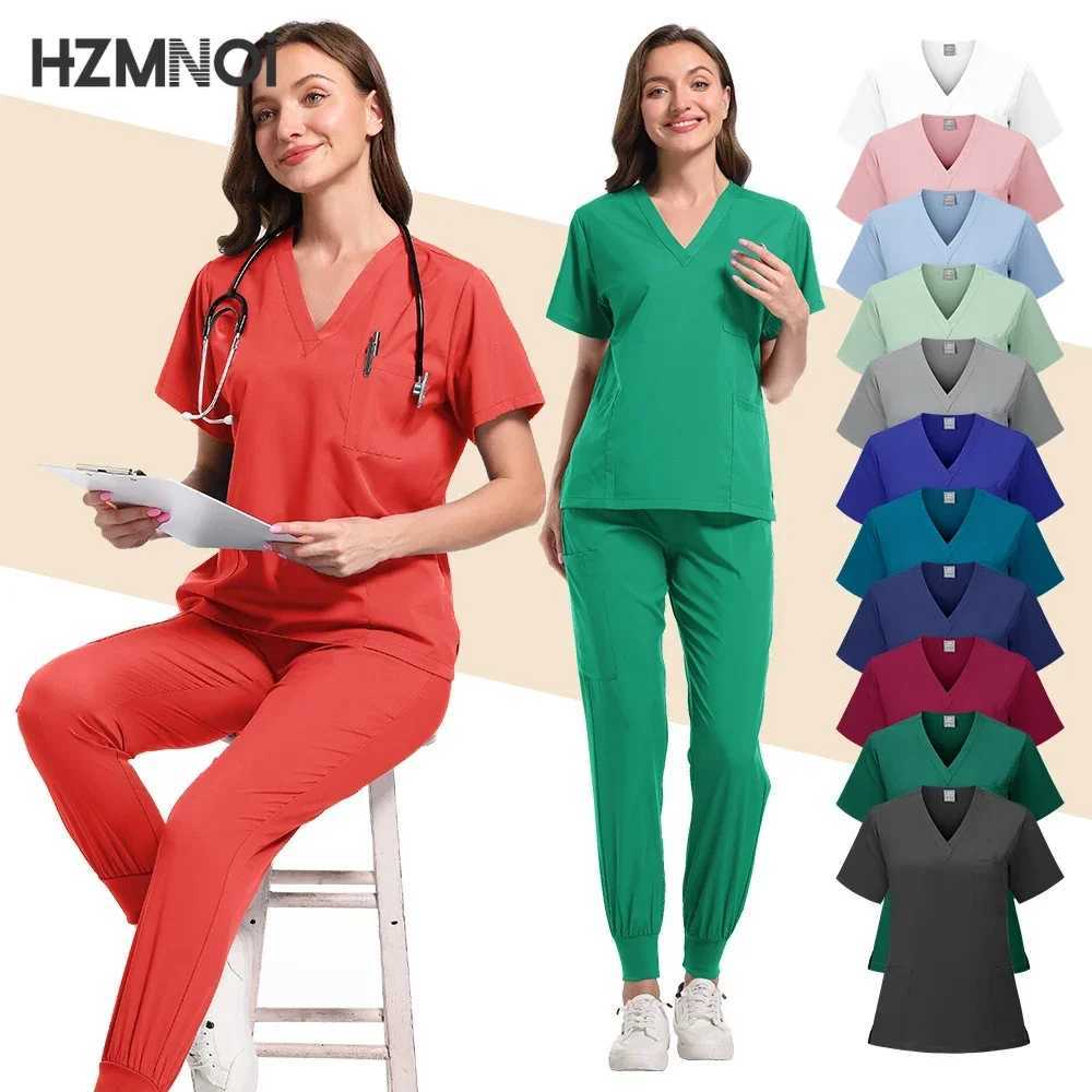 Woman Nursing Enfermeria Sets Surgical Uniforms Top Pant Articles Medical Uniform Scrubs Clinical Beauty Sn Hospital Suits X250410