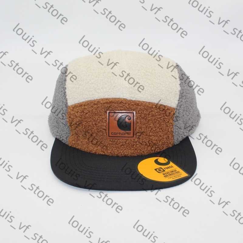 Autumn and Winter New Fleece Color Blocked Five Piece Hat for Men Women Warm Baseball Cap Camping H250411