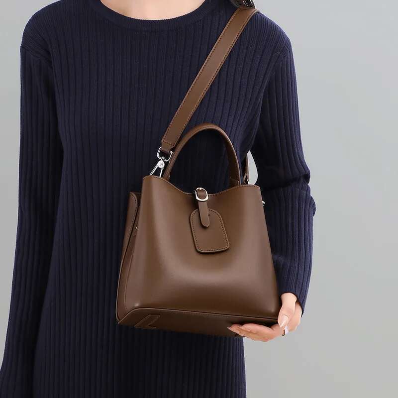 Designer Bag YANATARI Genuine Leather Vintage Shoulder For Women's Handbag Cowhide Crossbody Ladies Bucket Bag