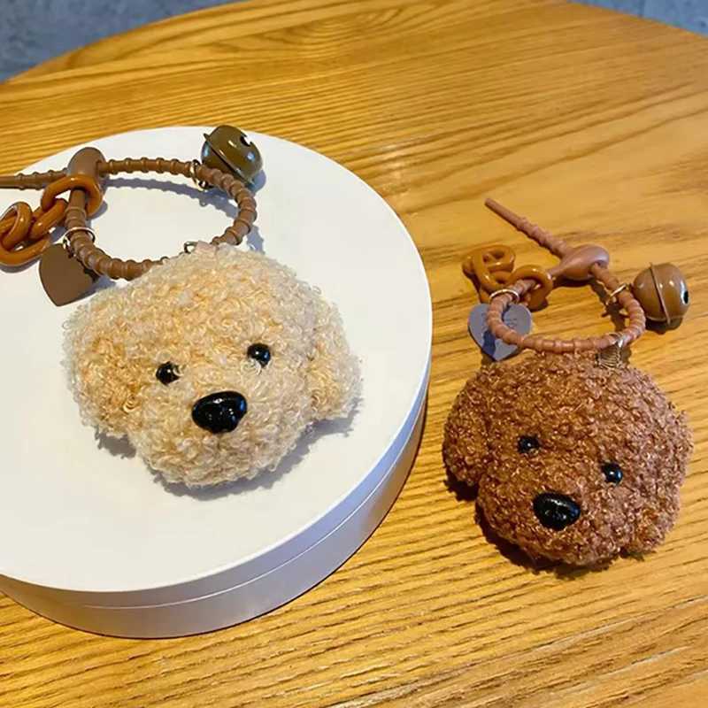New plush teddy dog pendant keychain suitable for women girls car keychains pocket charm DIY accessories couple gifts W250411