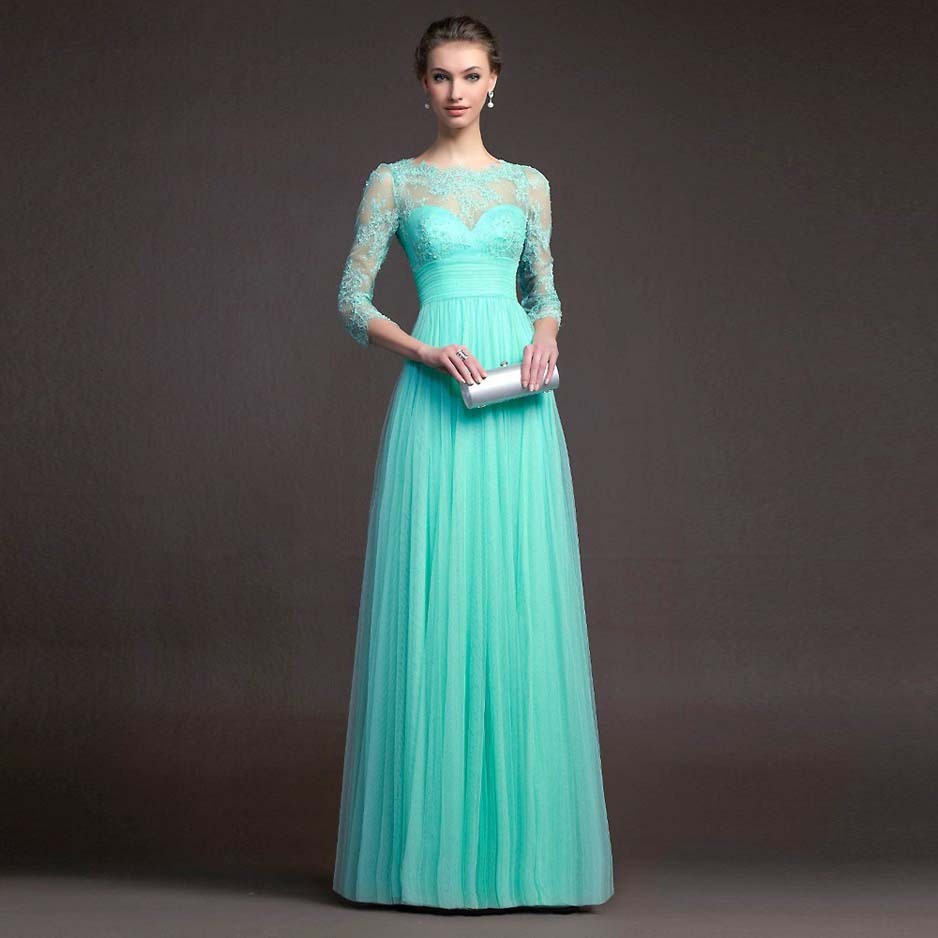 Autumn 2025 Women's Red Long Sleeve Lace Perspective Evening Dress