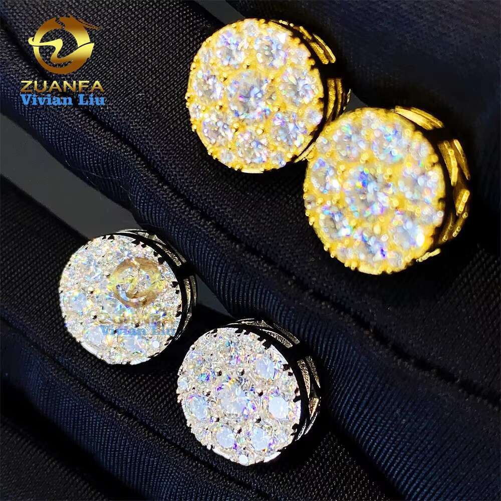 Fine Jewelry Wholesale Price S925 Sterling Silver Luxury Women Fashion Vvs Moissanite Stud Earrings