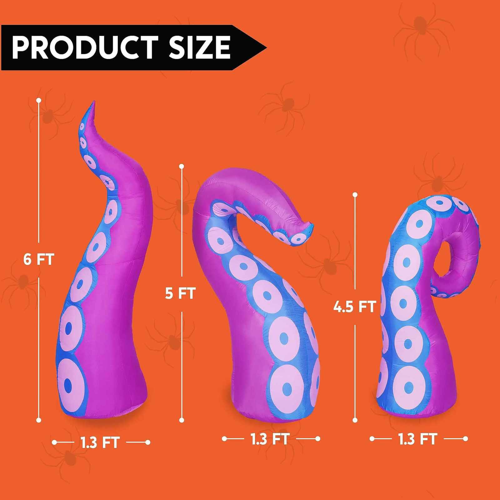 Christmas Joyfy Halloween Inflatable Outdoor 3 Pcs Giant Octopus Tentacle Broke Out from Window Blow Up Inflatable for Window Decoration Y251111