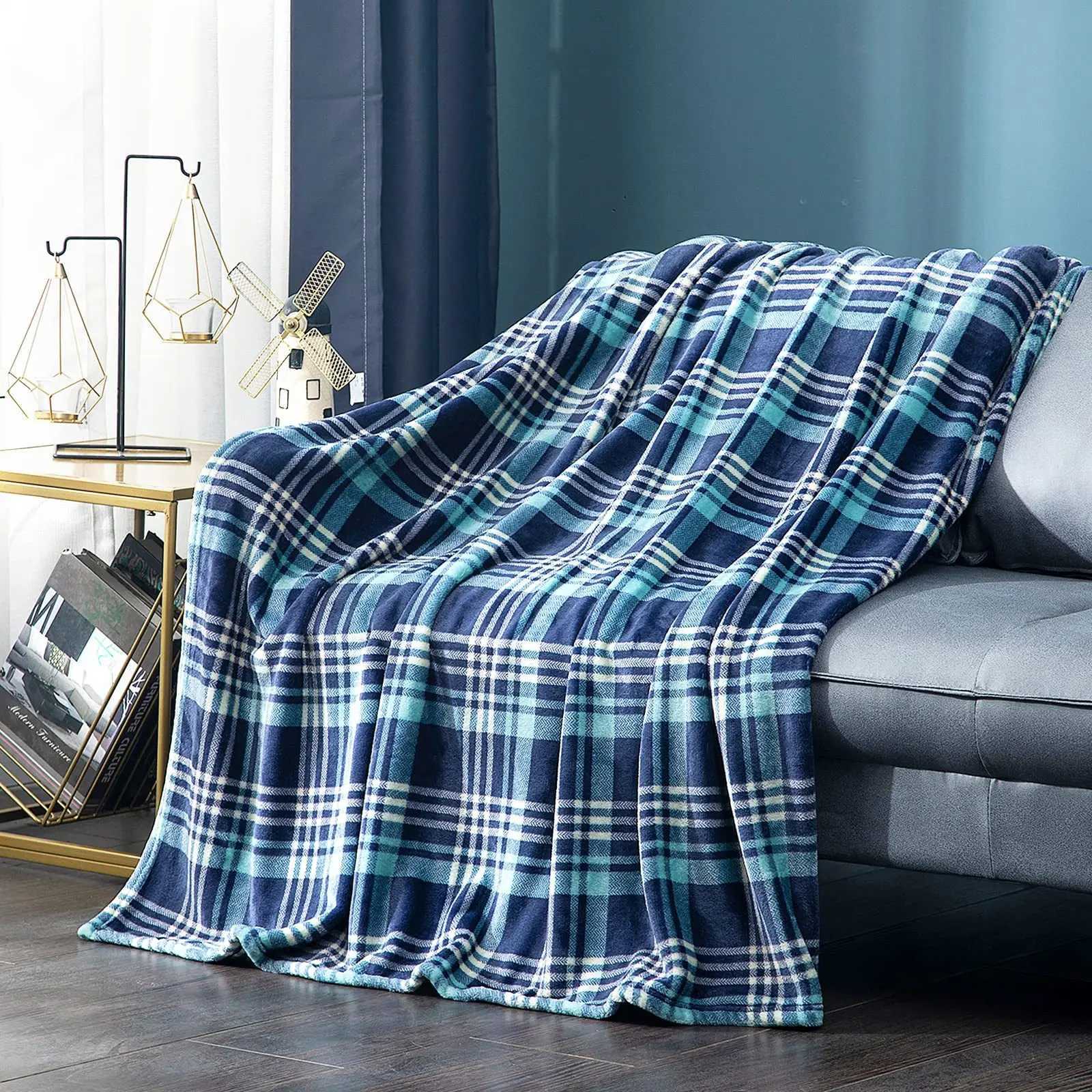 Checkered pattern Printed Blanket for Sofa Bed Travel Camping Living Room Office Conditioning Blanket for All Seasons Gifts C251111