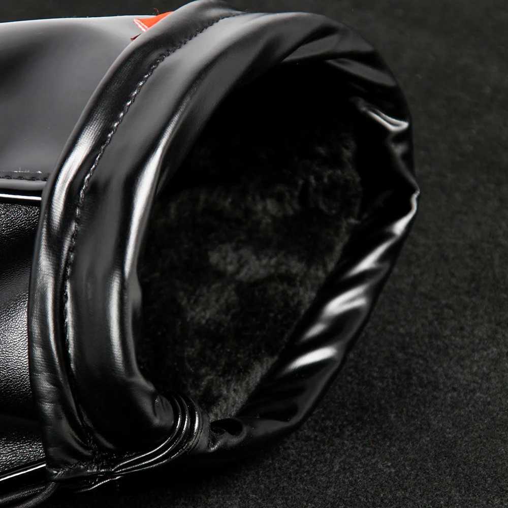 Bicycle motorcycle scooter handlebar waterproof leather thickened warm handle gloves Autumn and winter cold warm gloves S25118
