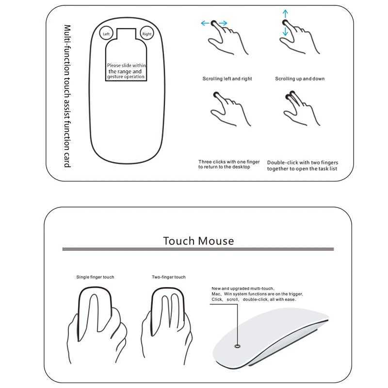 Rechargeable Mouse Magic 3 for Book Air/Pro Win Ergonic Mti-Touch BT50 Wireless Slim Rechargeable Mouse Y251111