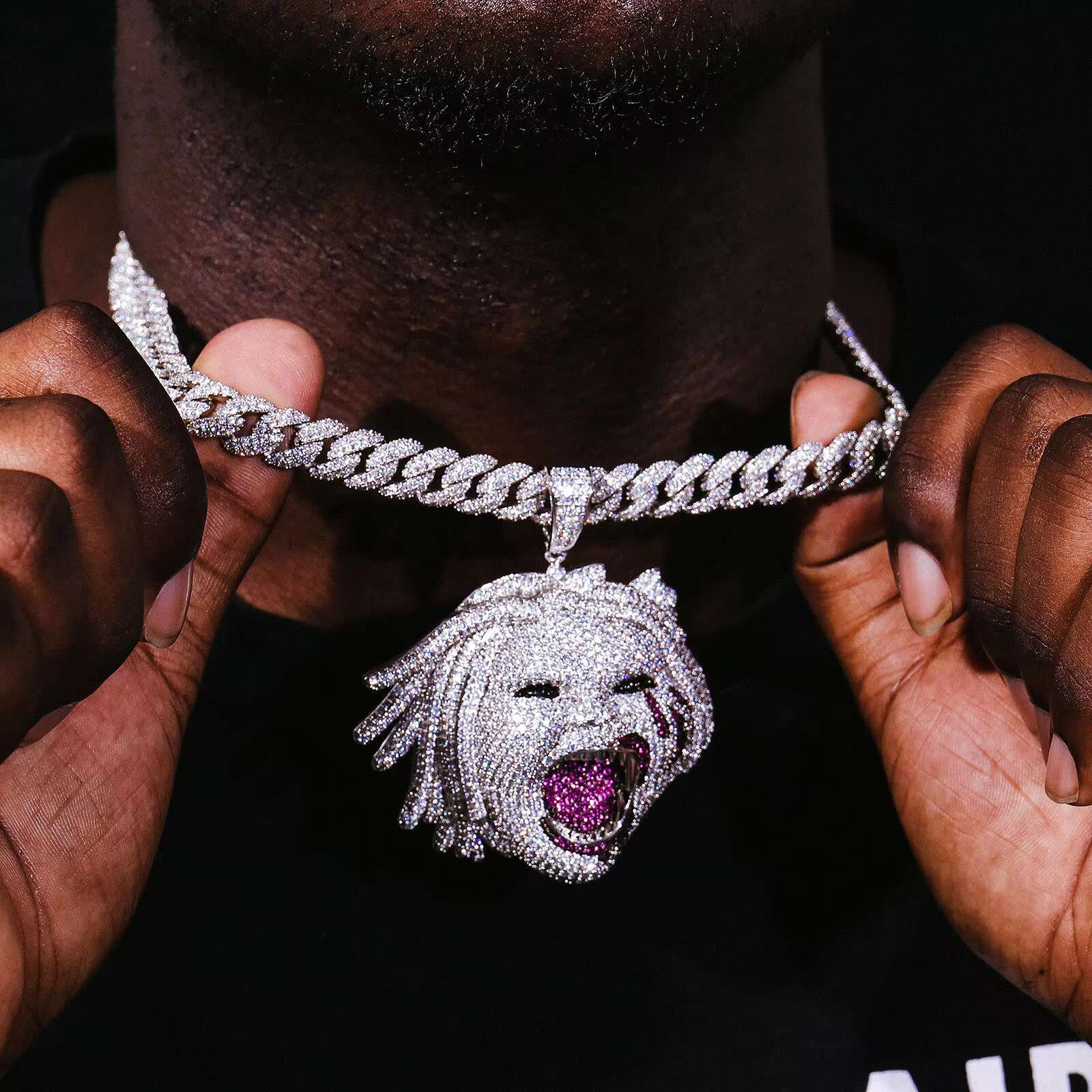 HipHop Jewelry Custom Halloween Themed Pendants Faceshape Gift 925 Sterling Silver Moissanite Diamond Character Necklace Pendant