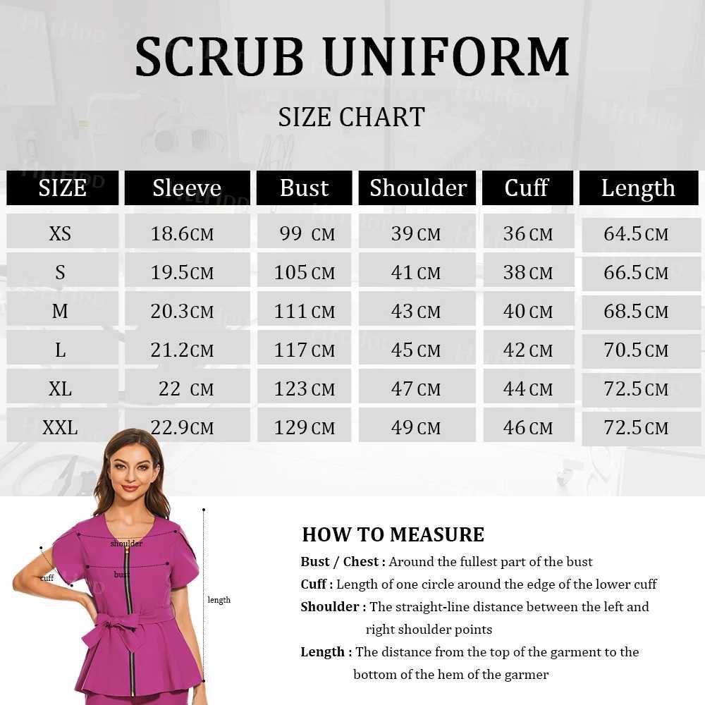 Beauty SPA workwear dental frosted womens high-quality short Slyved shirt fashionable breathable care frosted top customization X250410