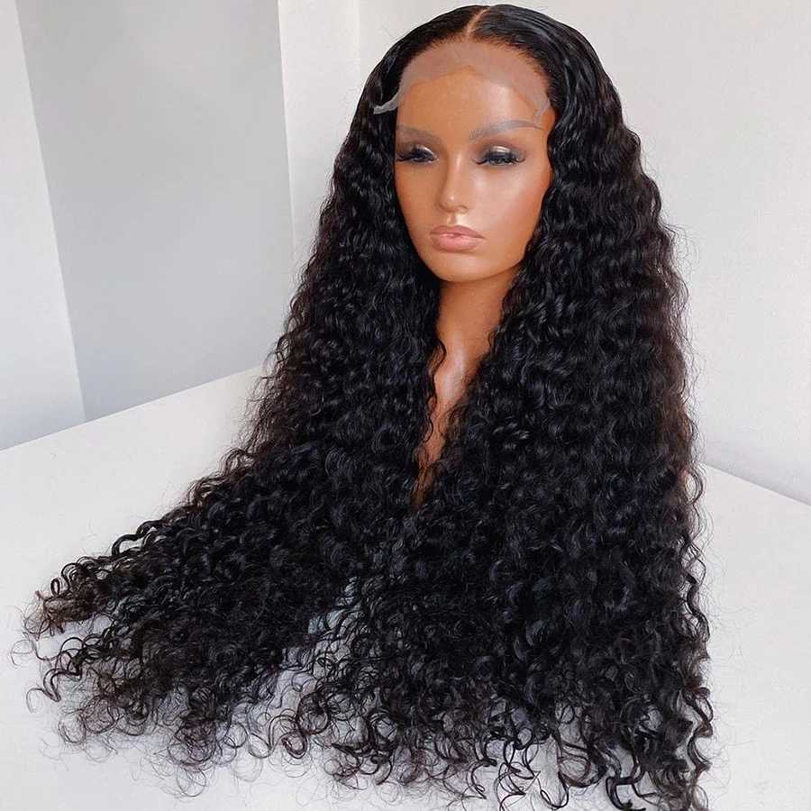 Soft 26Inch Long 180Density Kinky Curly Natural Black Deep Lace Front Wig For Women With Babyhair Glueless Preplucked DailyT251111